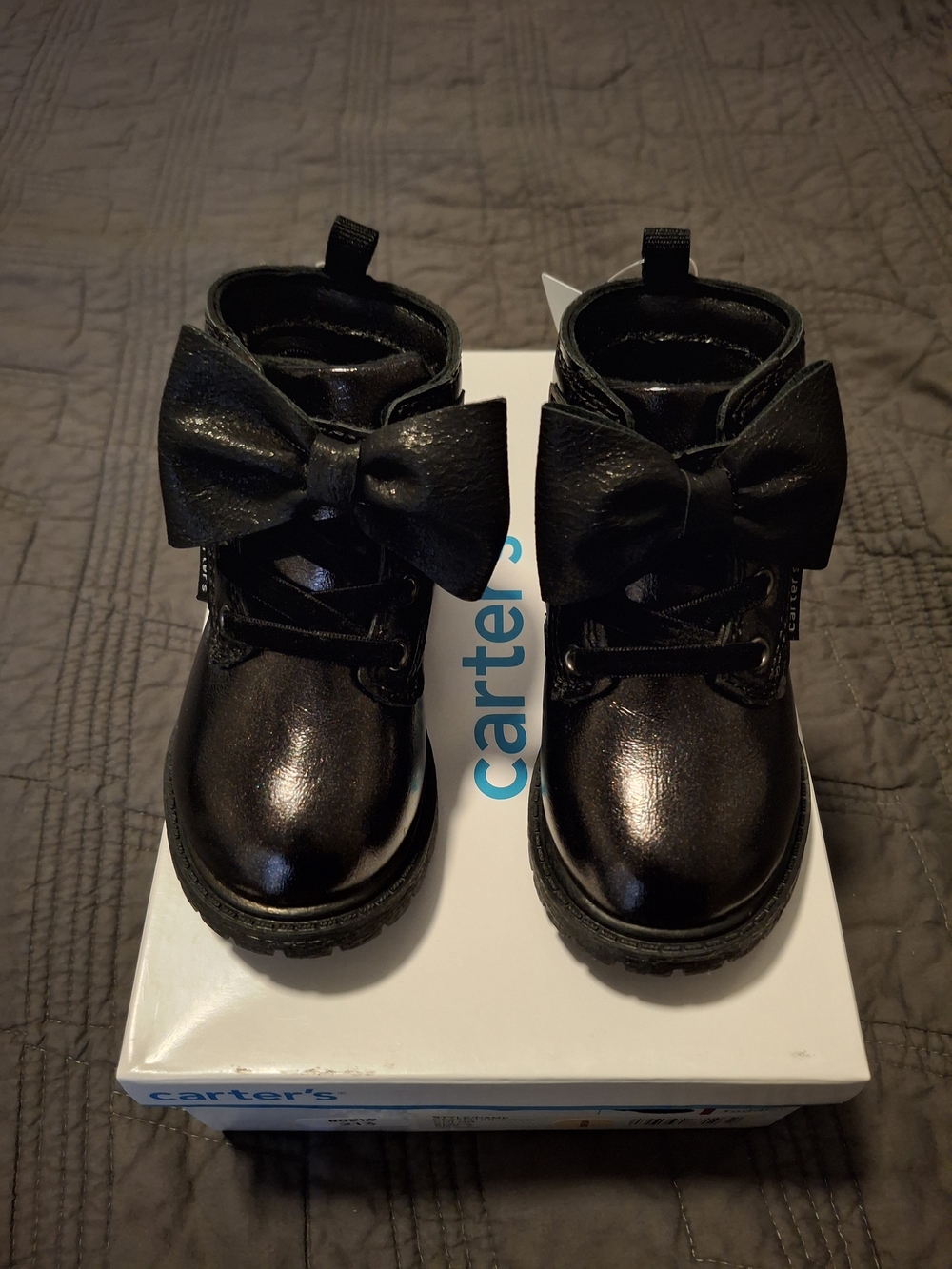 Carter's Black Bow Accent Girls' Boots
